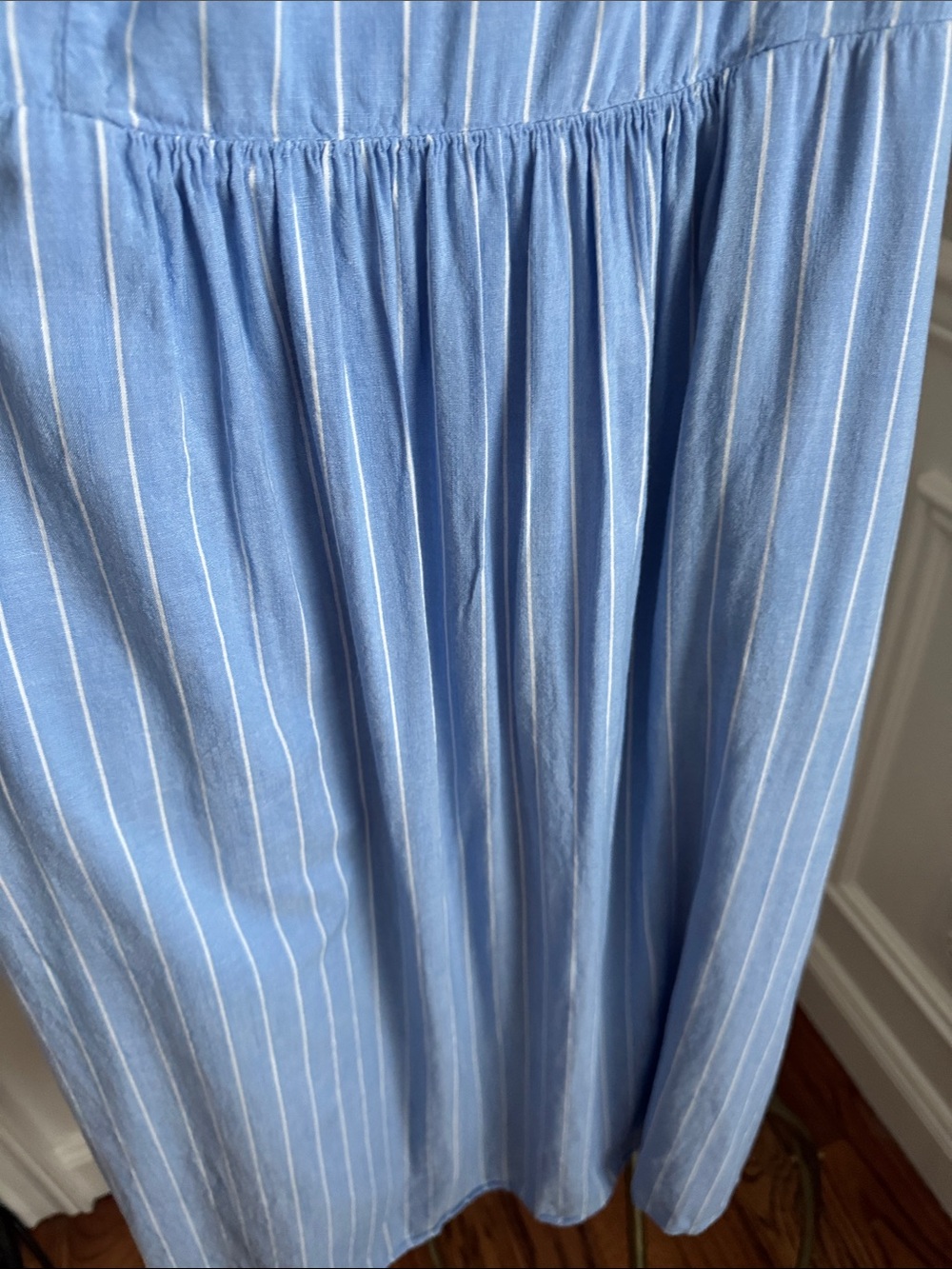 Old Navy Light Blue Pinstripe Midi Dress - Picture 5 of 5